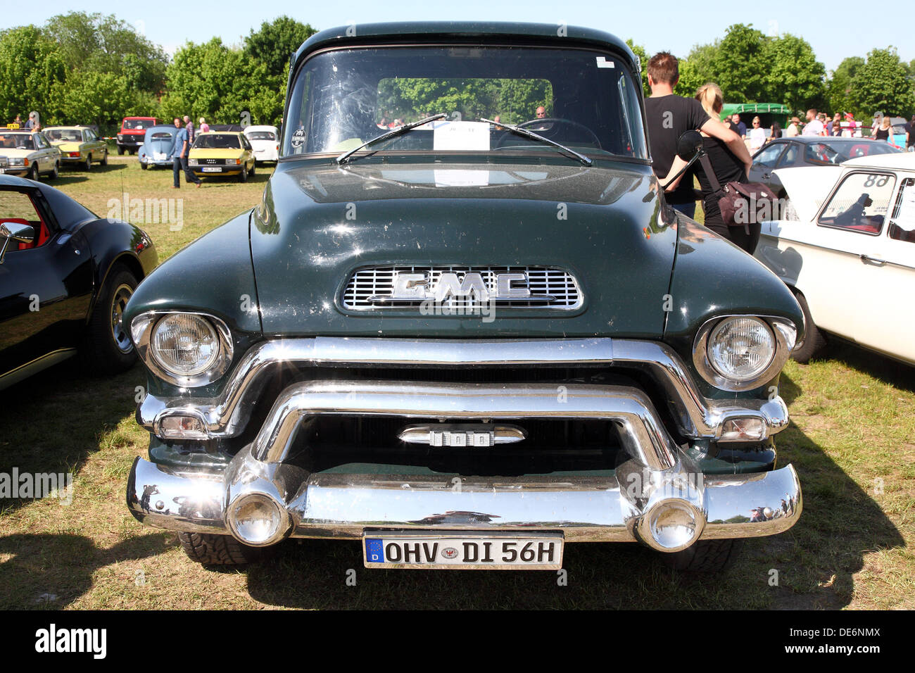 Pairs - root ganglia, Germany, a GMC of 1956 on the antique car show Stock Photo