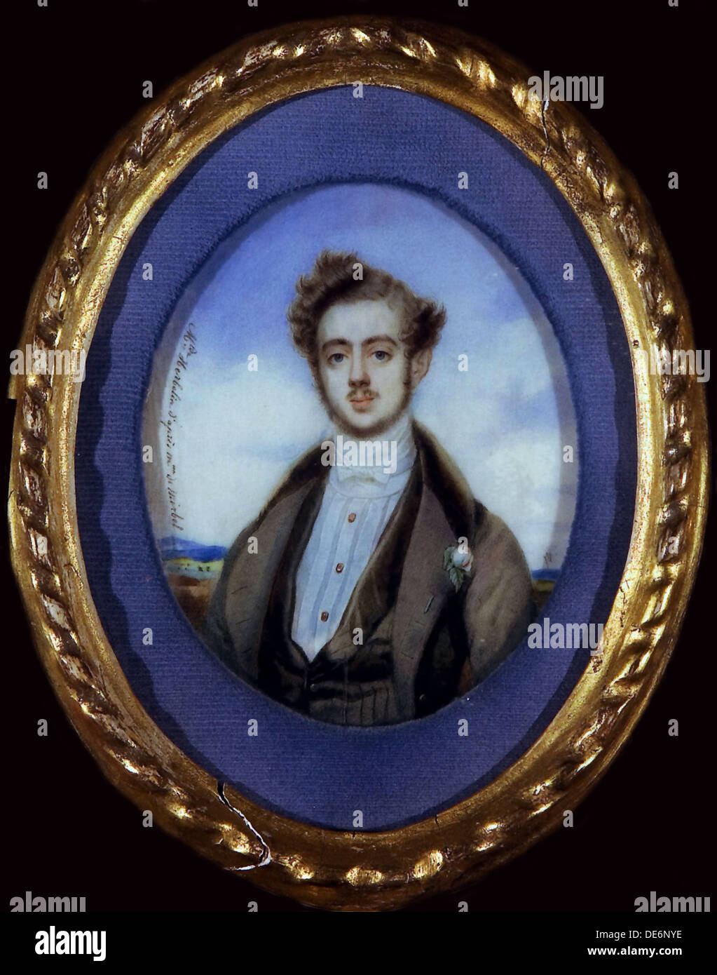 Portrait of Count Anatole Nikolaievich Demidov, 1st Prince of San Donato (1812-1870), 1830-1840s. Artist: Herbelin, Jeanne-Mathilde (1820-1904) Stock Photo
