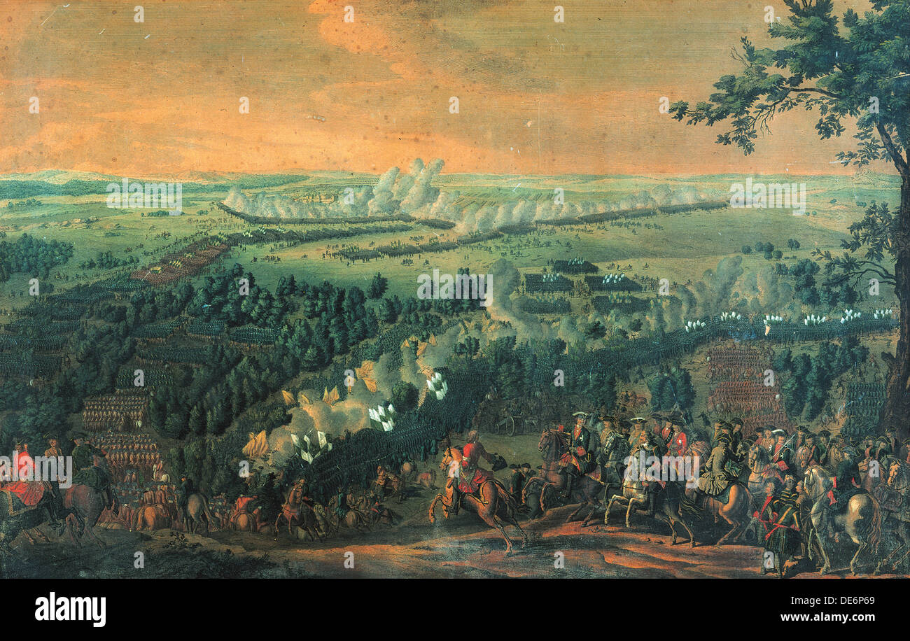 The Battle of Lesnaya, 1720s. Artist: Larmessin, Nicolas de (1684-1755) Stock Photo