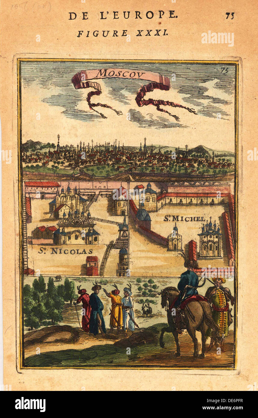 Moscow, 1683. Artist: Mallet, Alain Manesson (1630-1706) Stock Photo