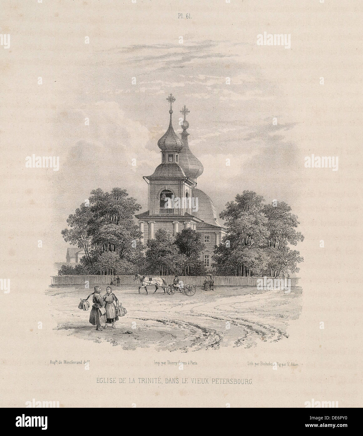 The Trinity Church in Saint Petersburg (From: The Construction of the Saint Isaac's Cathedral), 1845. Artist: Montferrand, Auguste, de (1786-1858) Stock Photo