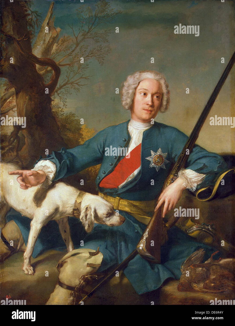 Portrait of Prince Alexander Kurakin (1697-1749), 1728. Artist: Nattier, Jean-Marc (1685-1766) Stock Photo
