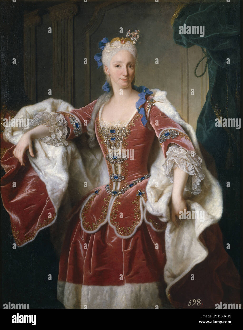 Portrait of Elisabeth Farnese, Queen consort of Spain, 1723. Artist: Ranc, Jean (1674-1735) Stock Photo