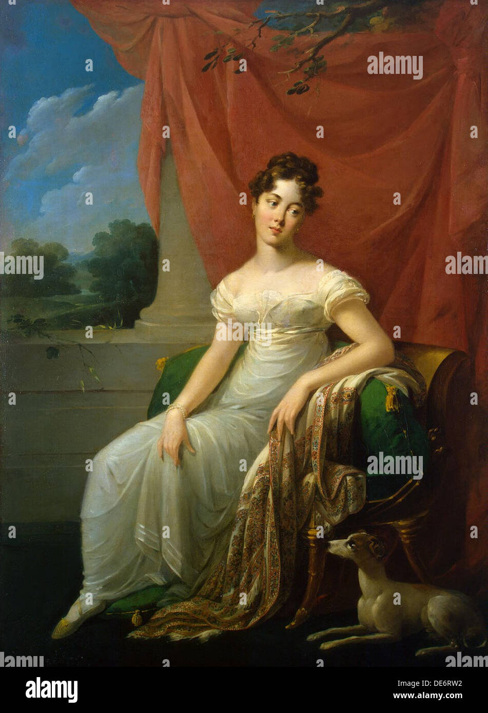 Portrait of Sofia Apraxina, 1818. Artist: Riesener, Henri-Françoiss (1767-1828) Stock Photo