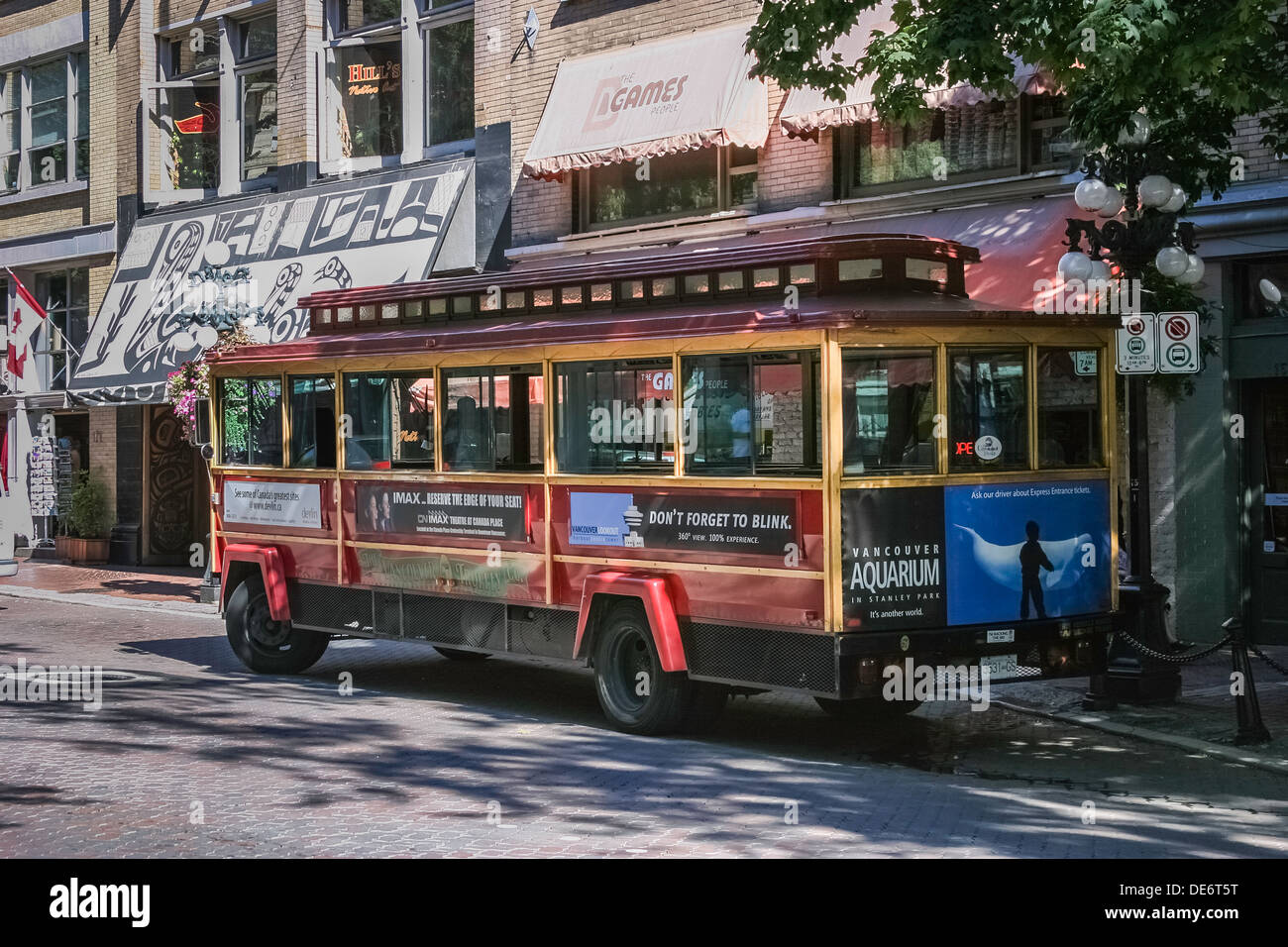 Trolley bus, Gastown, Vancouver, British Columbia, Canada Stock Photo