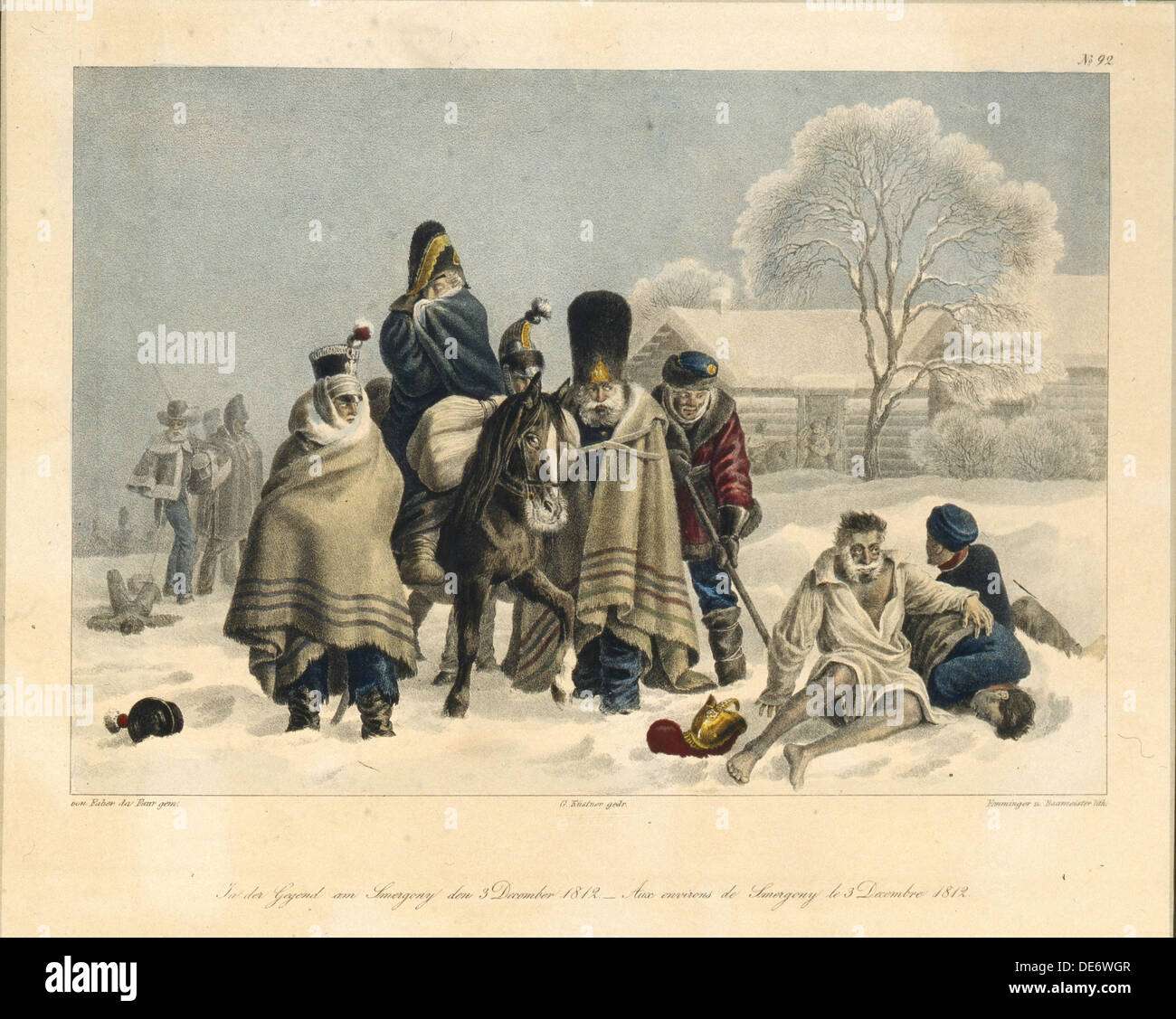 Near Smarhon on December 3, 1812, 1820s. Artist: Faber du Faur, Christian  Wilhelm, von (1780-1857 Stock Photo - Alamy