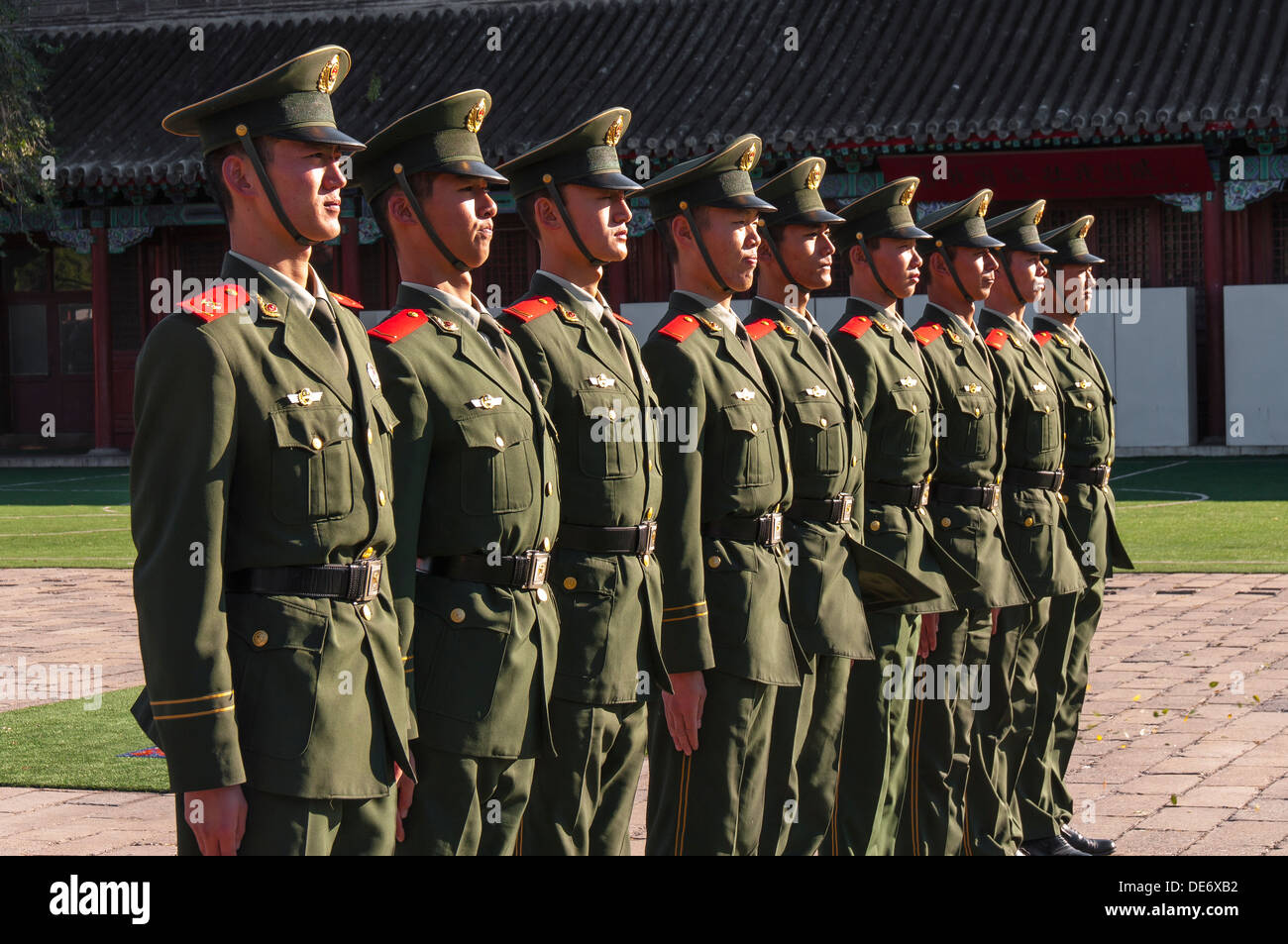 Red Army Soldiers. The Forbidden City. Beijing. China Stock Photo