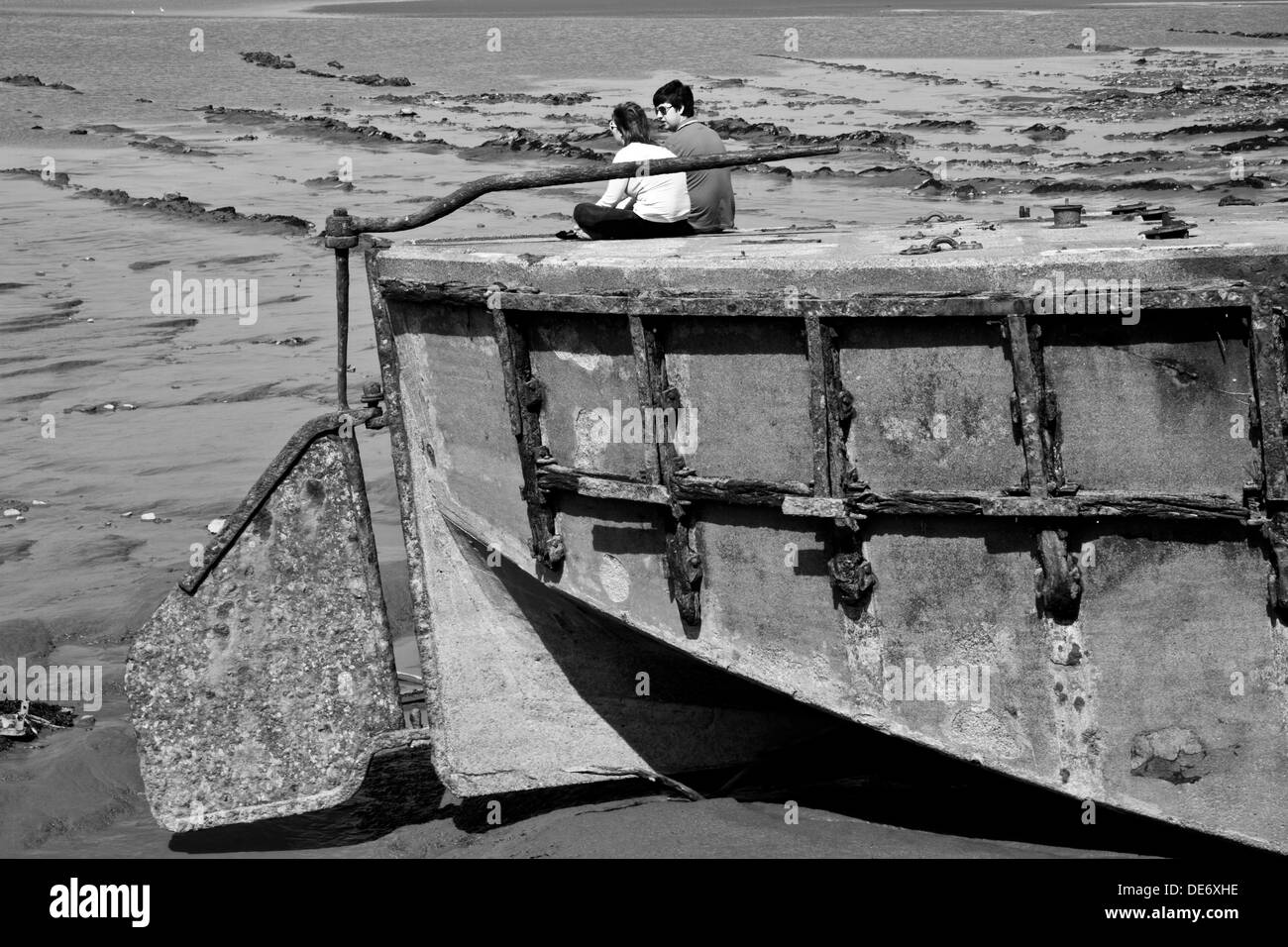 Purton Hulks ship graveyard on the banks of the River Severn in