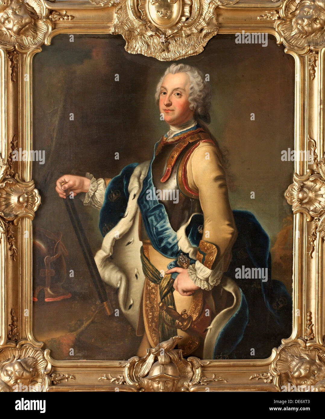 Portrait of Adolph Frederick (1710-1771), Crown Prince of Sweden. Artist: Pesne, Antoine (1683-1757) Stock Photo