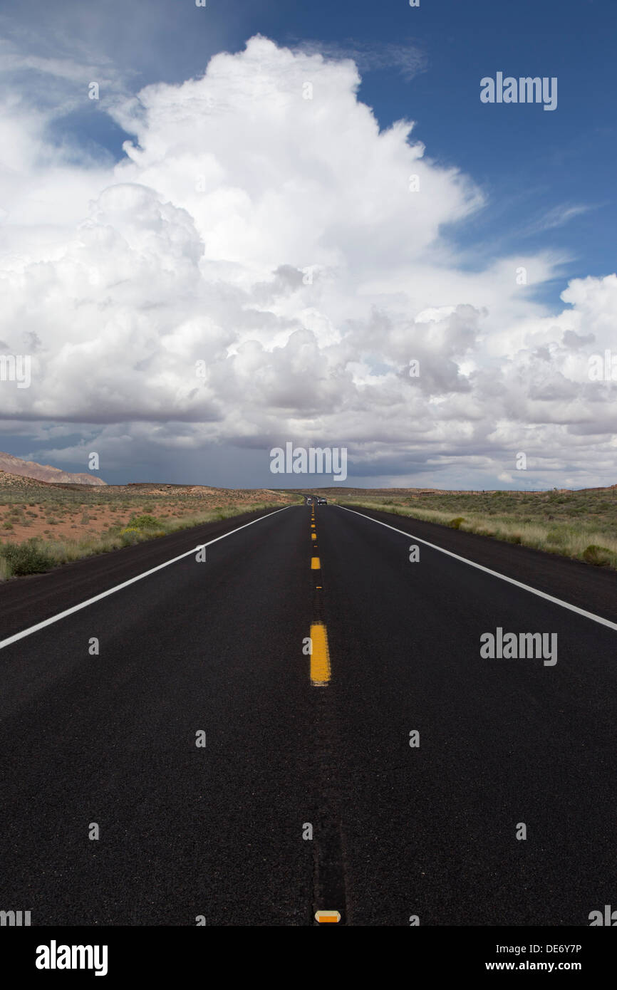 Arizona Highway 64 approaching Grand Canyon National Park Stock Photo