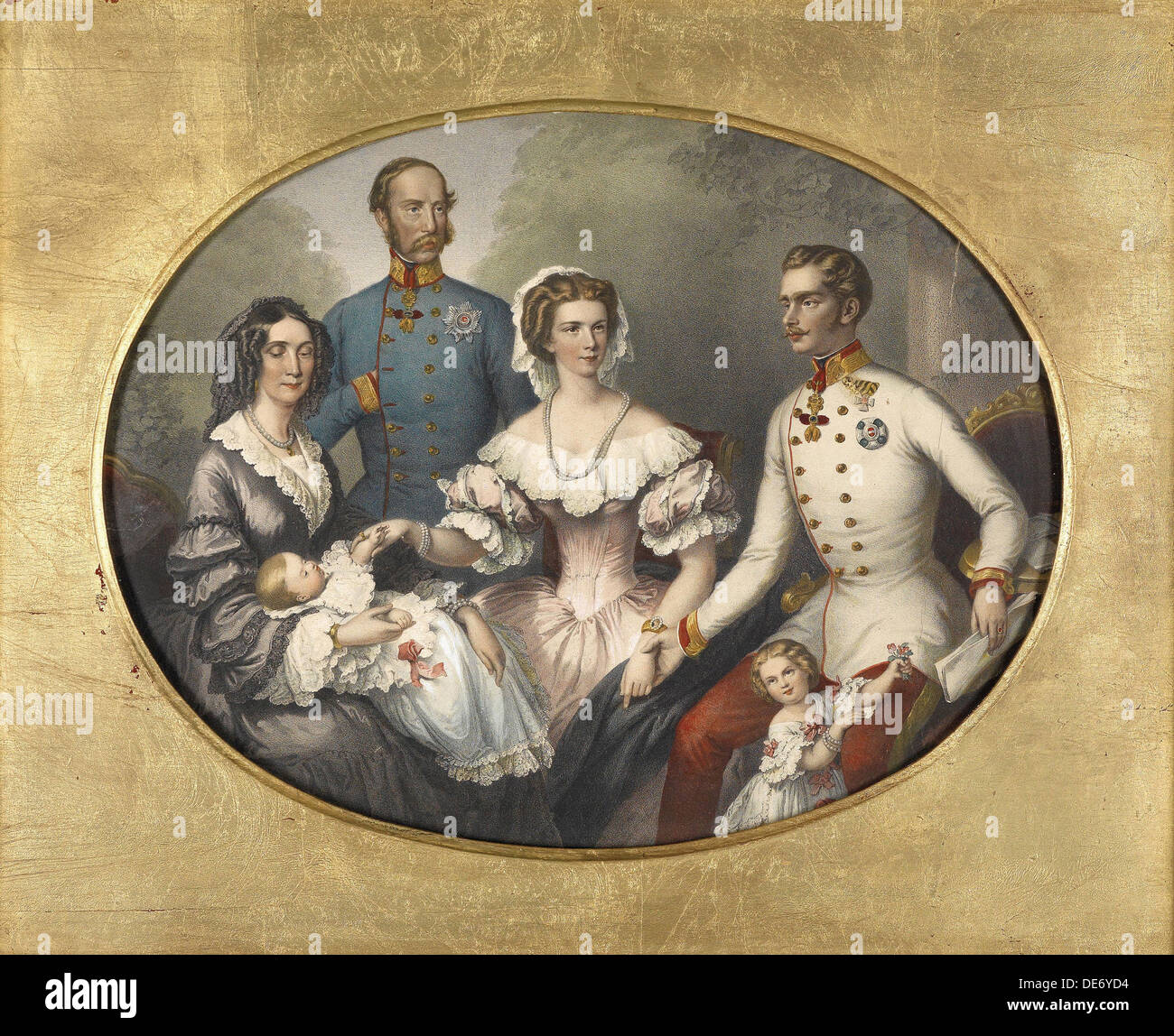 The Emperor Family of Austria, 1856. Artist: Bayer, Joseph (1820-1879) Stock Photo