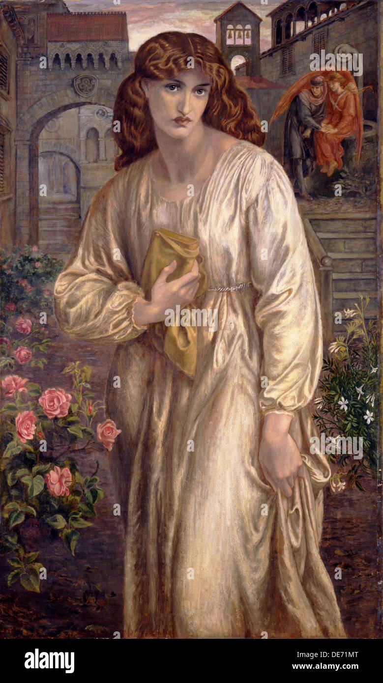 Salutation of Beatrice, 1880-1882. Artist: Rossetti, Dante Gabriel (1828-1882) Stock Photo