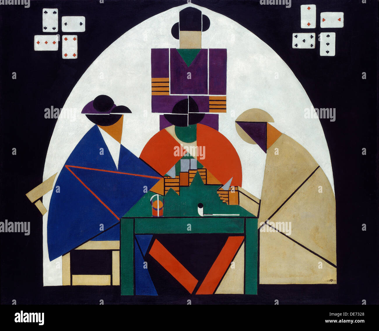 Card players, 1916-1917. Artist: Doesburg, Theo van (1883-1931) Stock Photo