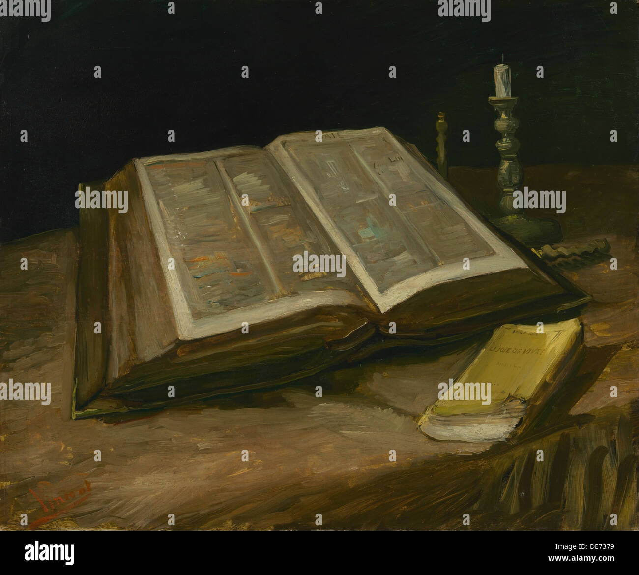 Still Life with Open Bible, 1885. Artist: Gogh, Vincent, van (1853-1890) Stock Photo