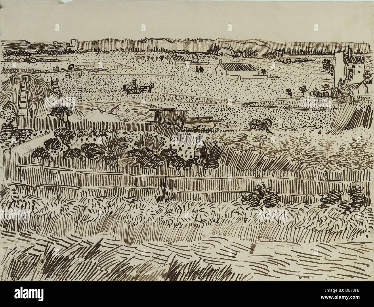 The Harvest in Provence (for Émile Bernard), 1888. Artist: Gogh, Vincent, van (1853-1890) Stock Photo