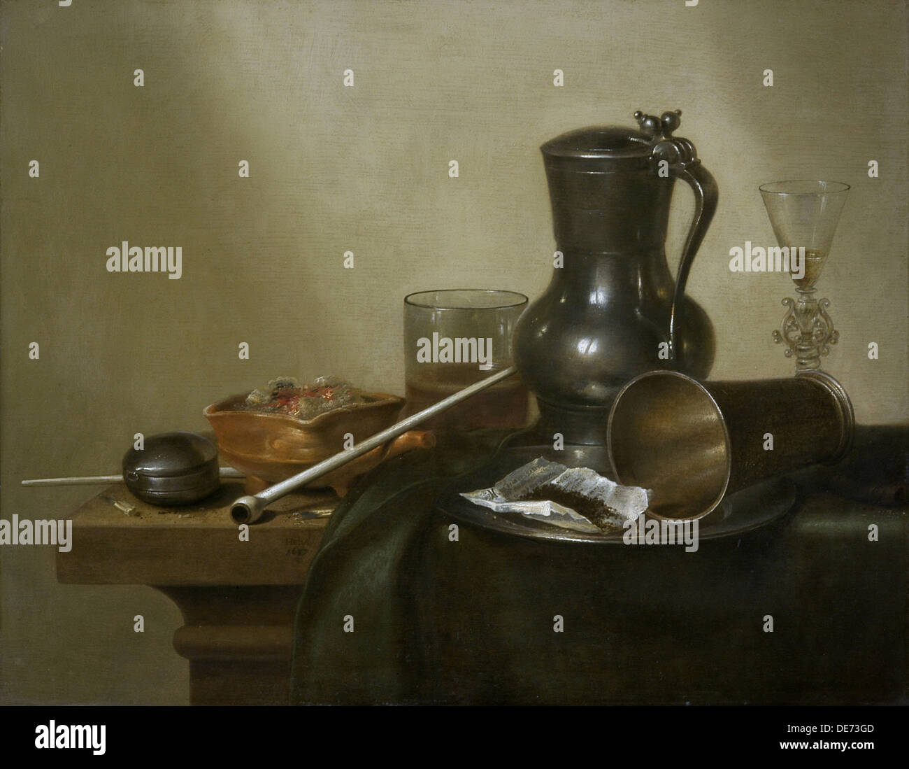 Tobacco Still Life, 1637. Artist: Heda, Willem Claesz (1594-1680 Stock  Photo
