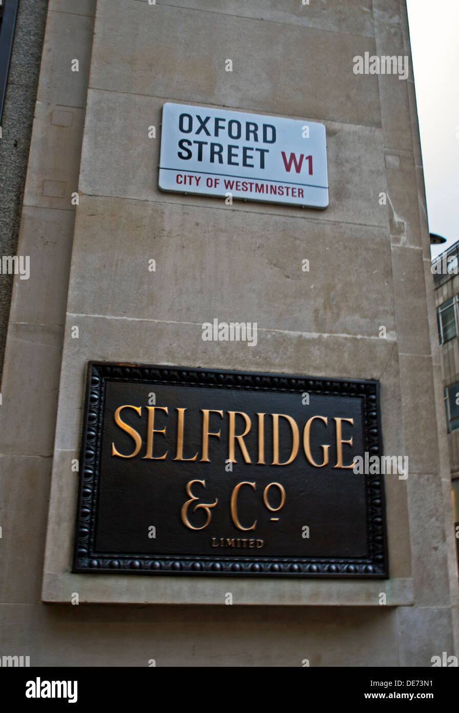 Exterior of Selfridge's Department Store, Oxford Street, City of