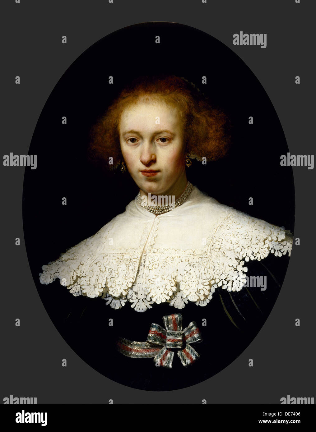 Portrait of a Young Woman, 1633. Artist: Rembrandt van Rhijn (1606-1669) Stock Photo