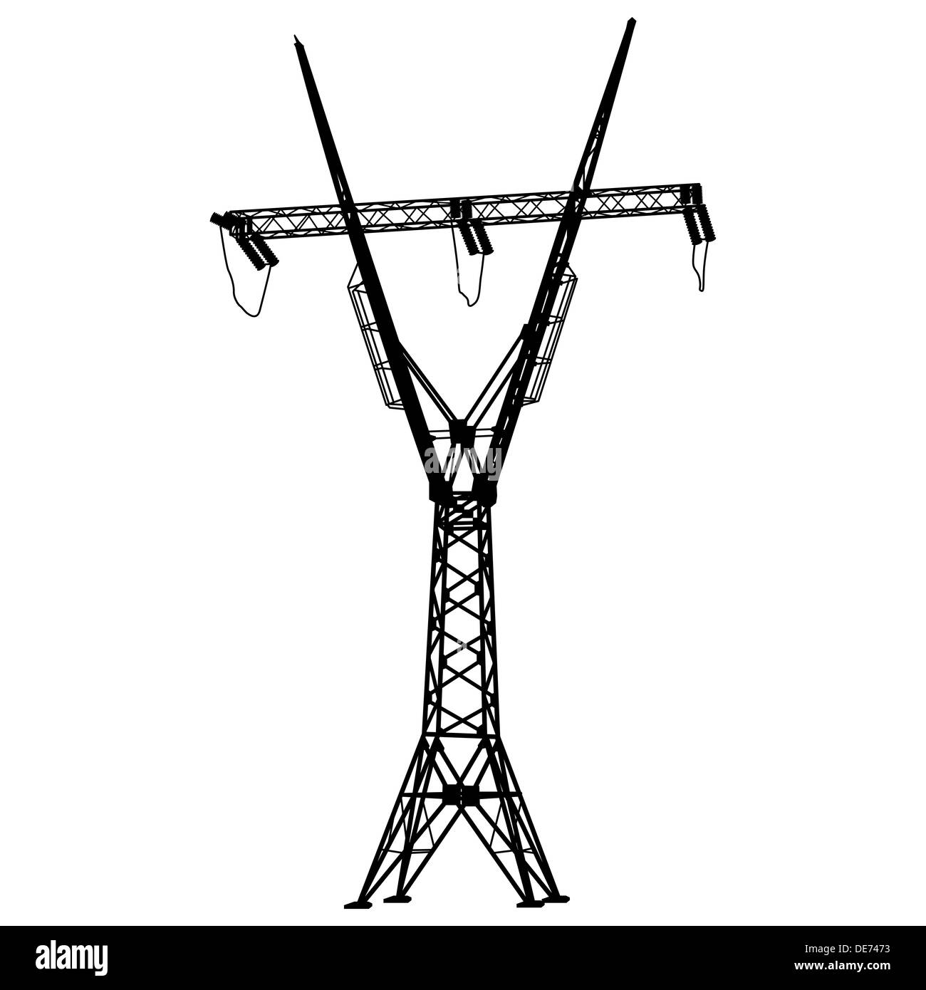 Silhouette of high voltage power lines Stock Photo - Alamy