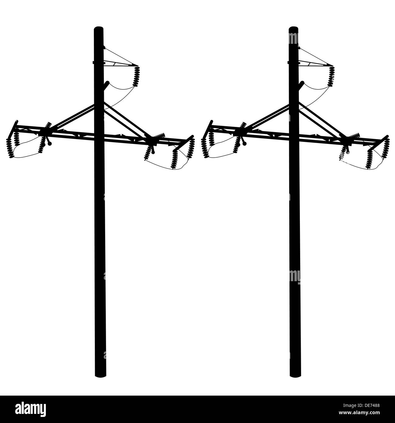 Silhouette of high voltage power lines Stock Photo - Alamy