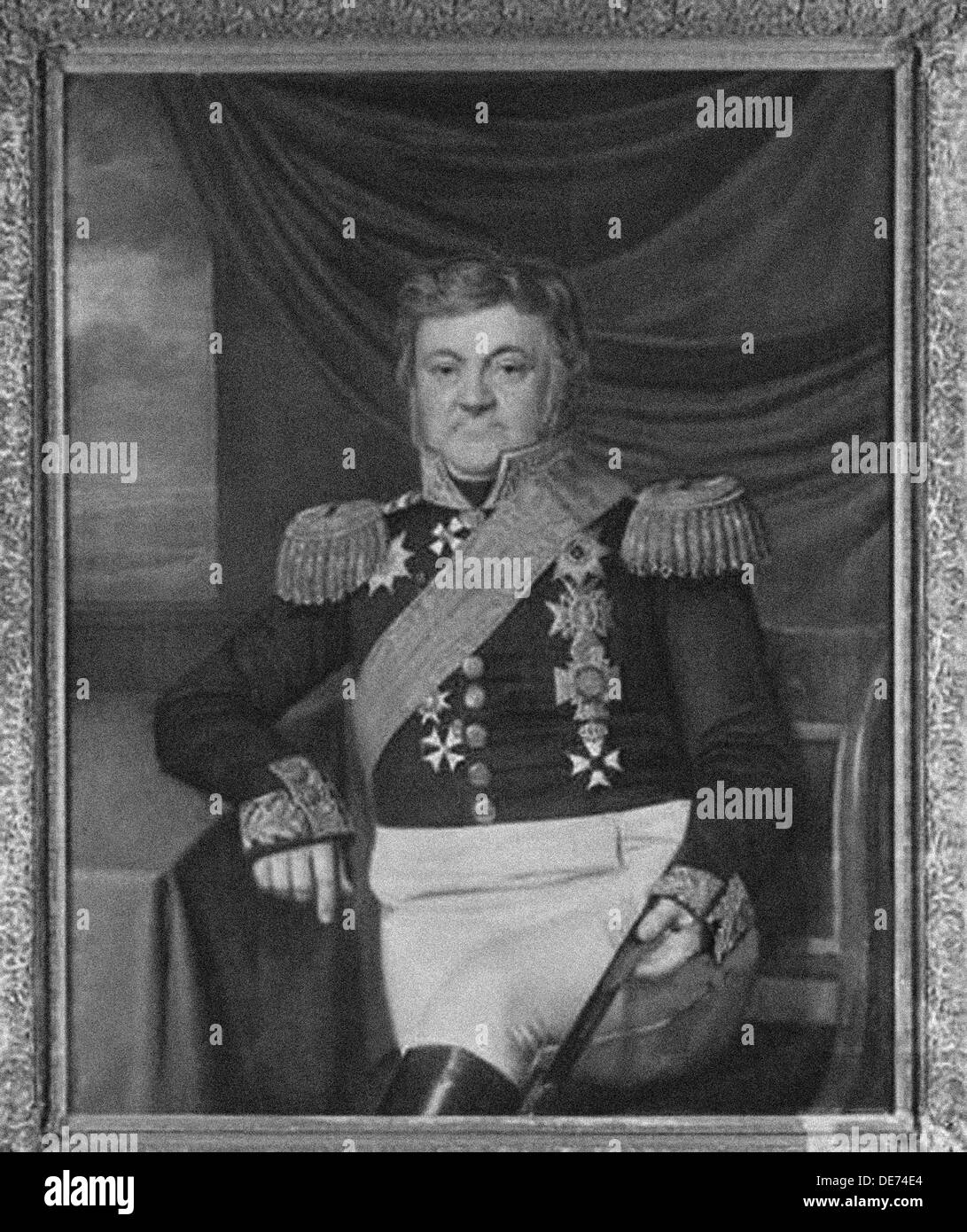 Portrait of Lodewijk Sigismund Vincent van Heiden (1773-1850), 1830s. Artist: Wicheren, Johan Joeke Gabriël van (1808-1897) Stock Photo