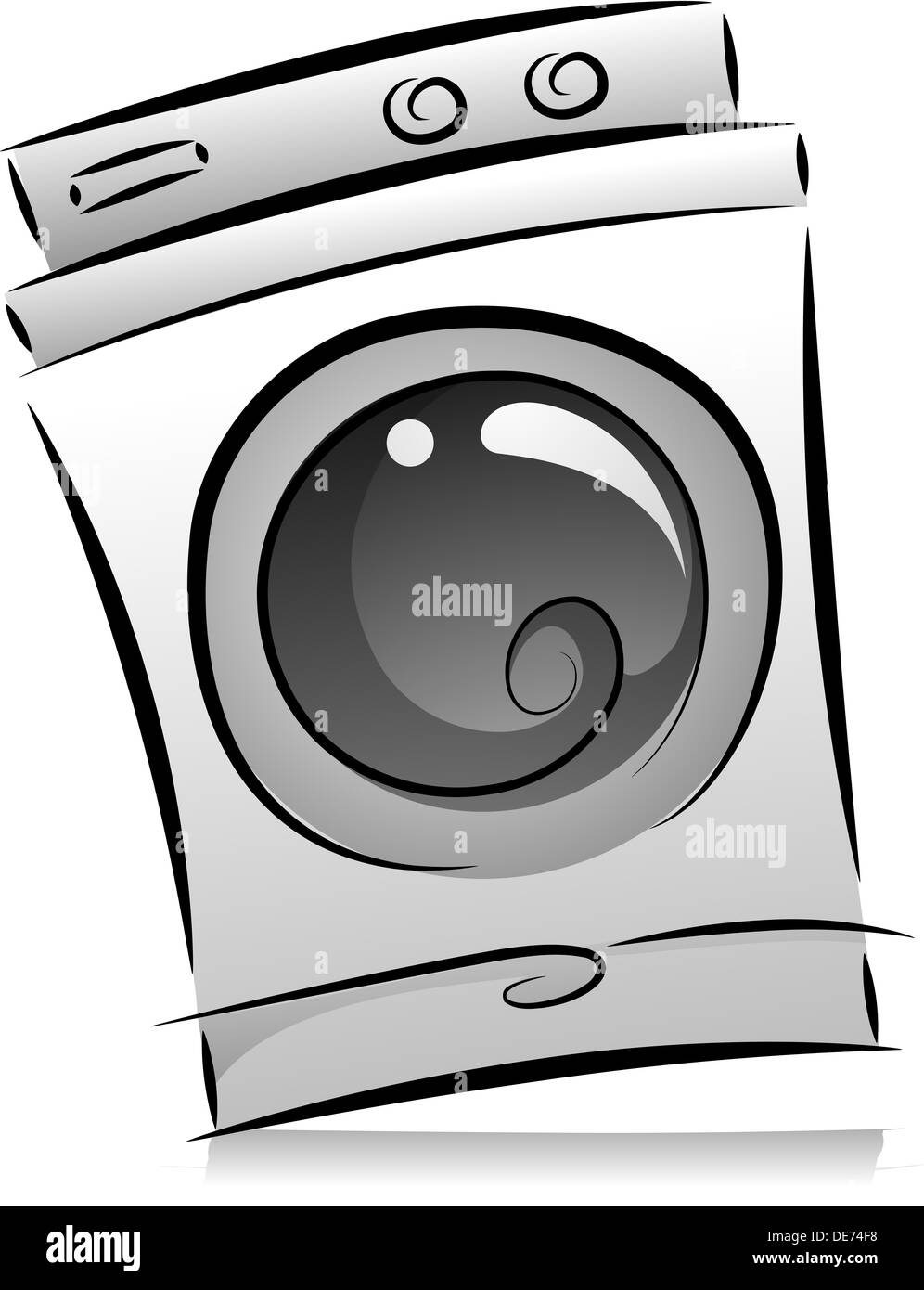 illustration-of-washing-machine-in-black-and-white-stock-photo-alamy