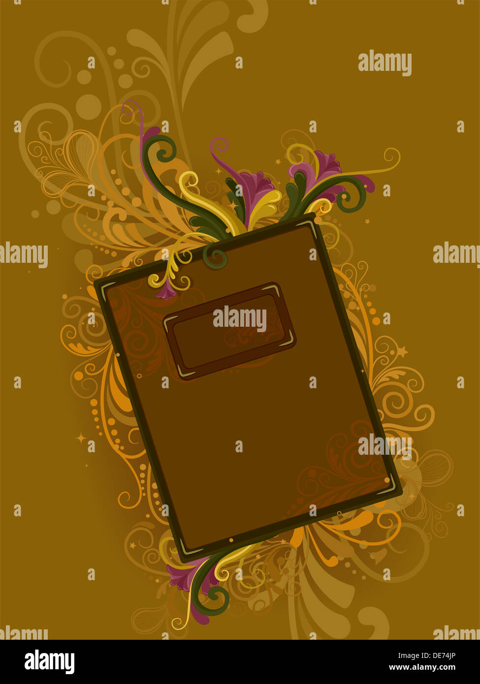 Illustration of Closed Book with Vines Stock Photo Alamy