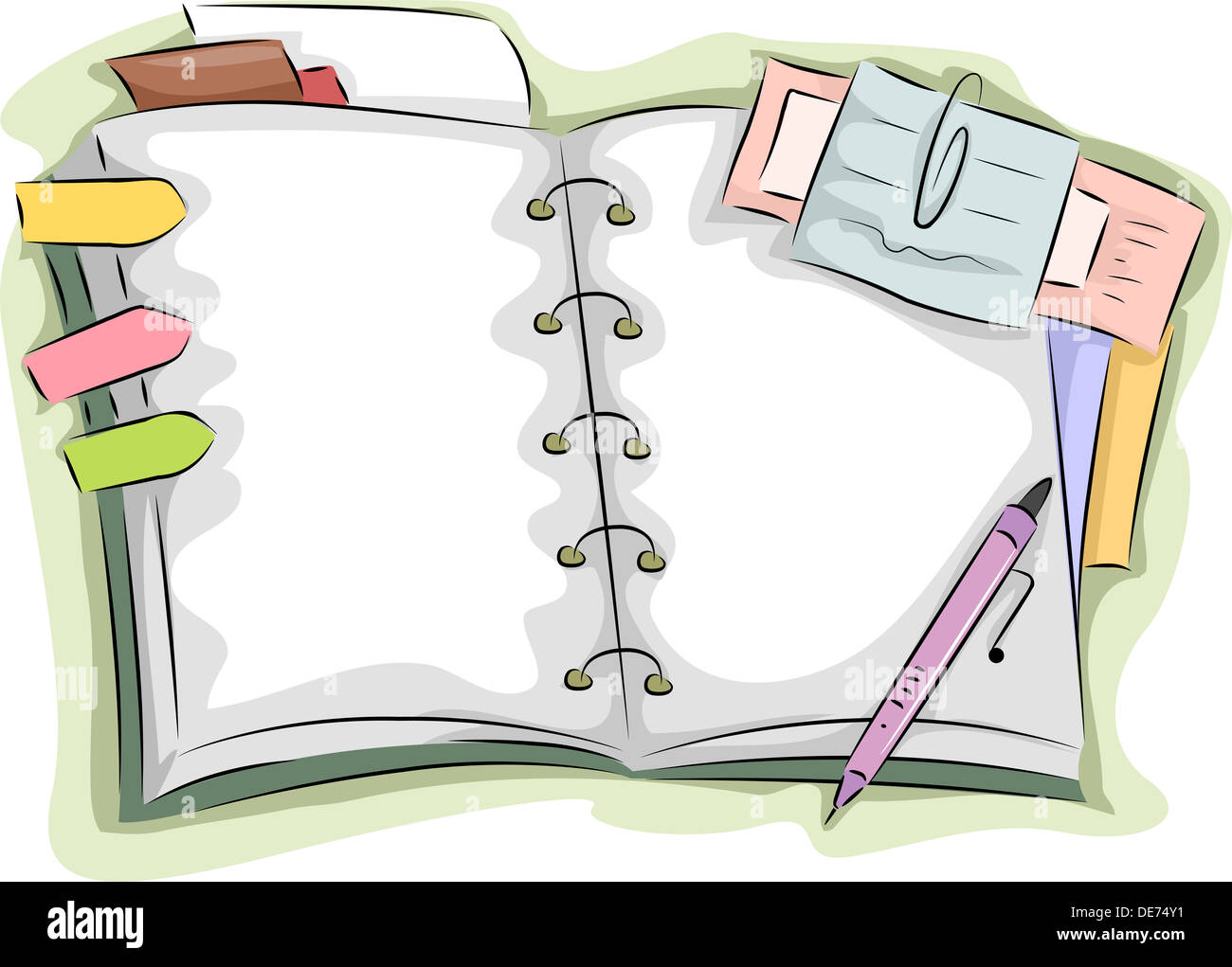 Illustration of Blank Open Notebook Background Stock Photo - Alamy