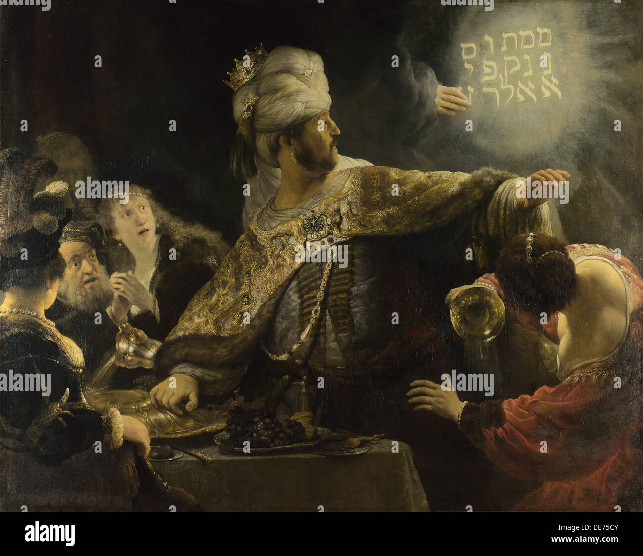 Belshazzar's Feast, ca 1637. Artist: Rembrandt van Rhijn (1606-1669) Stock Photo