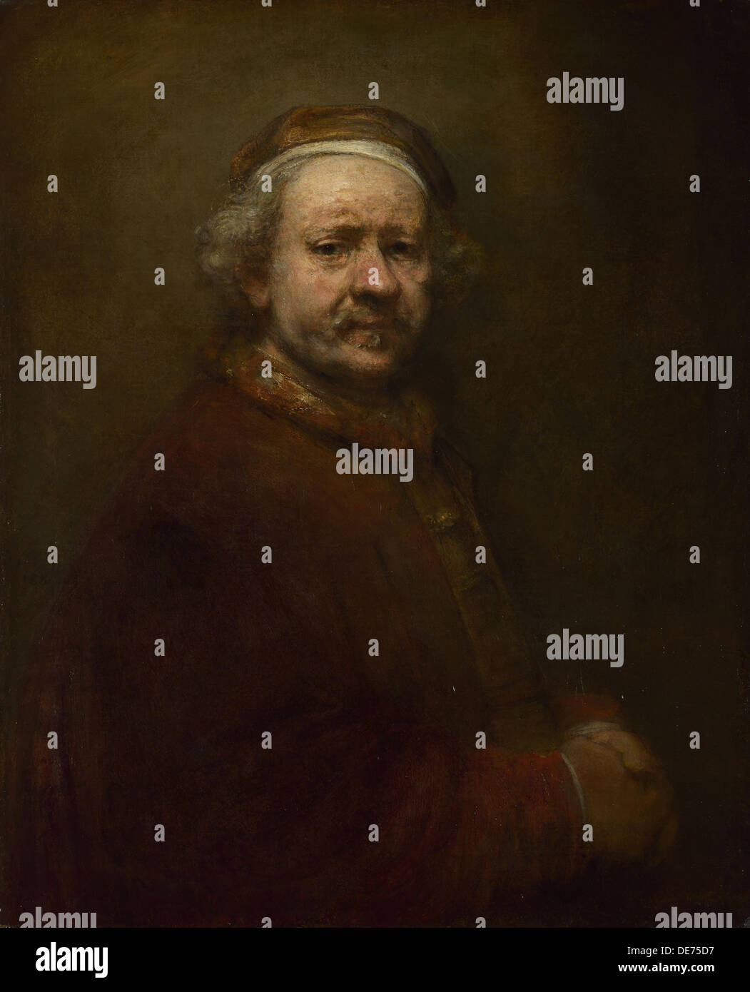 Self Portrait at the Age of 63, 1669. Artist: Rembrandt van Rhijn (1606-1669) Stock Photo