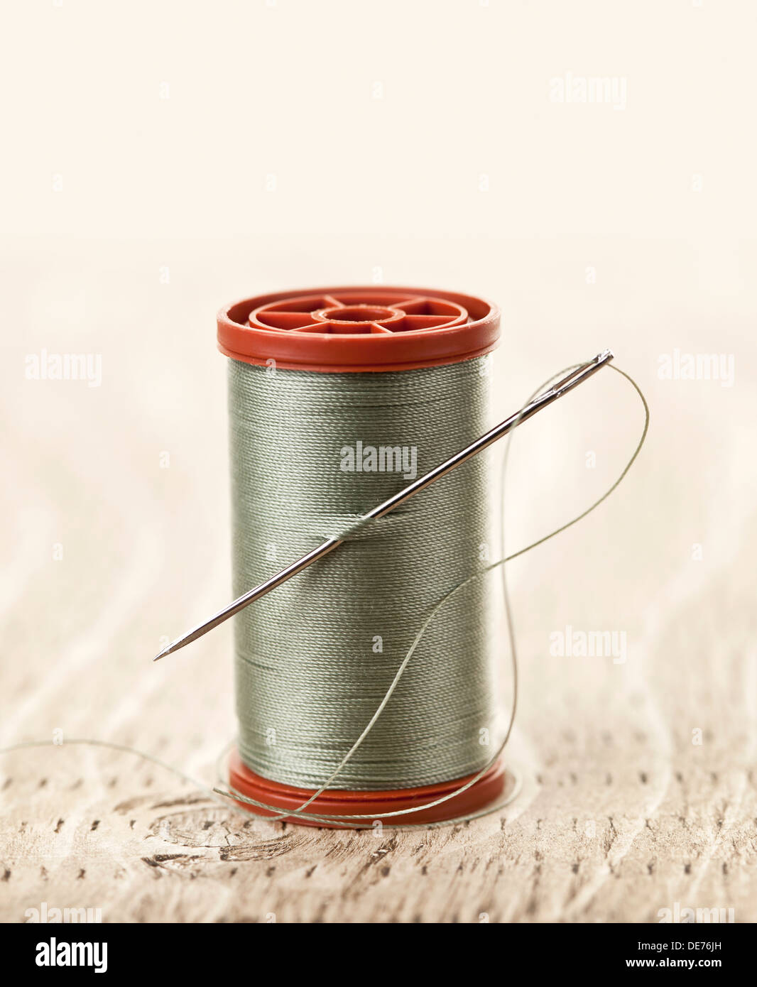 Spool of thread with needle for sewing Stock Photo Alamy