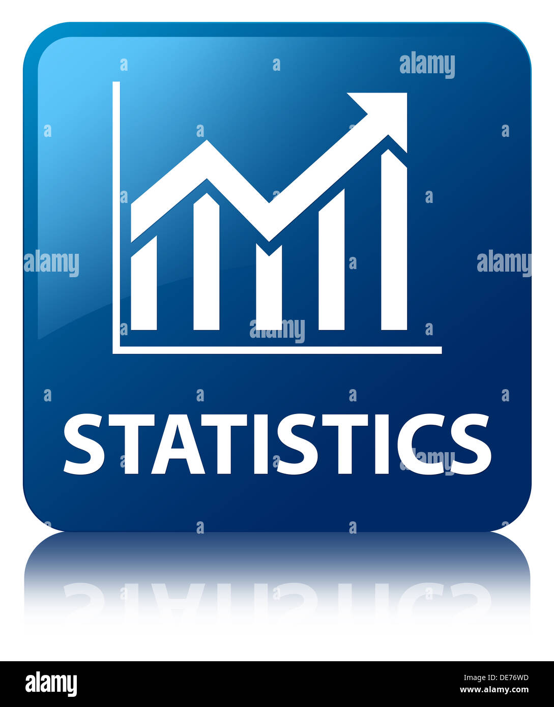Statistics blue square button Stock Photo