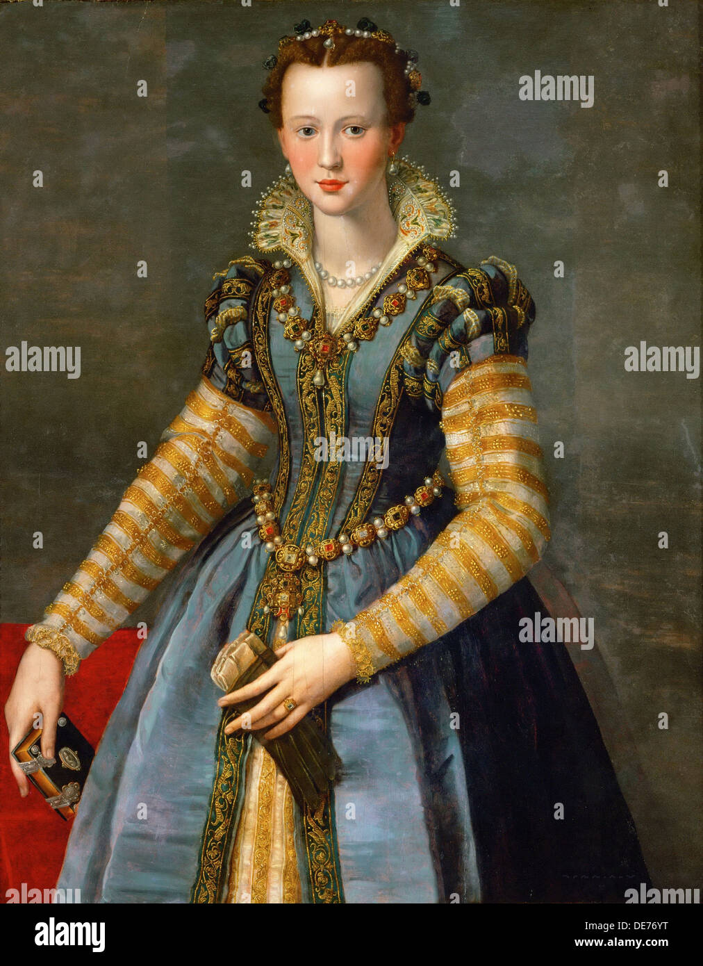 Portrait of Maria de' Medici (1540–1557), ca 1555. Artist: Allori, Alessandro (1535-1607) Stock Photo