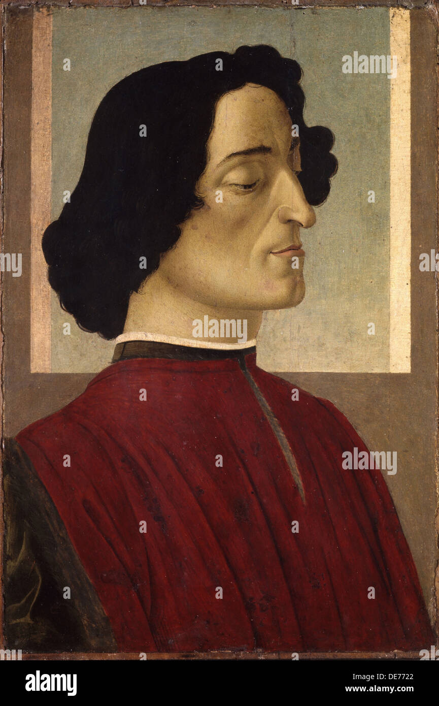 Portrait of Giuliano de' Medici (1453–1478), ca 1475. Artist: Botticelli, Sandro (1445-1510) Stock Photo