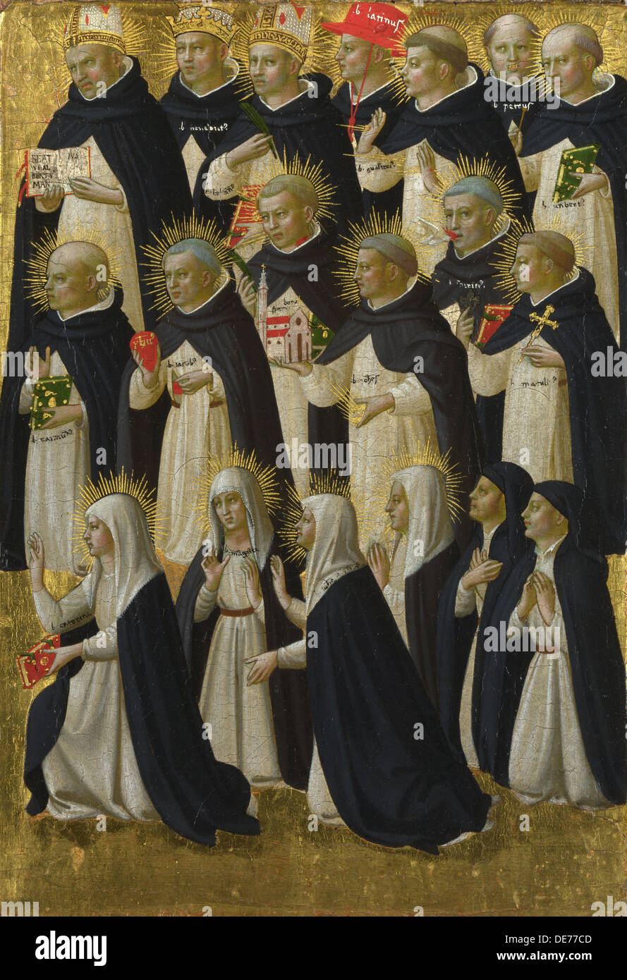 The Dominican Blessed (Panel from Fiesole San Domenico Altarpiece), c. 1423-1424. Artist: Angelico, Fra Giovanni, da Fiesole (ca. 1400-1455) Stock Photo