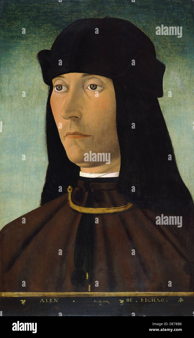 Portrait of Alessandro de Richao, after 1491. Artist: Mazzola, Filippo (1460-1505) Stock Photo