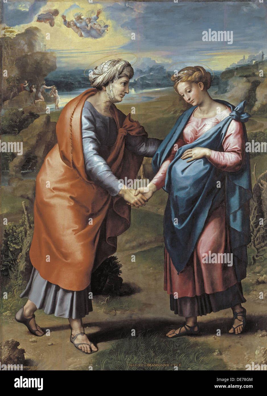 The Visitation, 1517. Artist: Raphael (1483-1520) Stock Photo