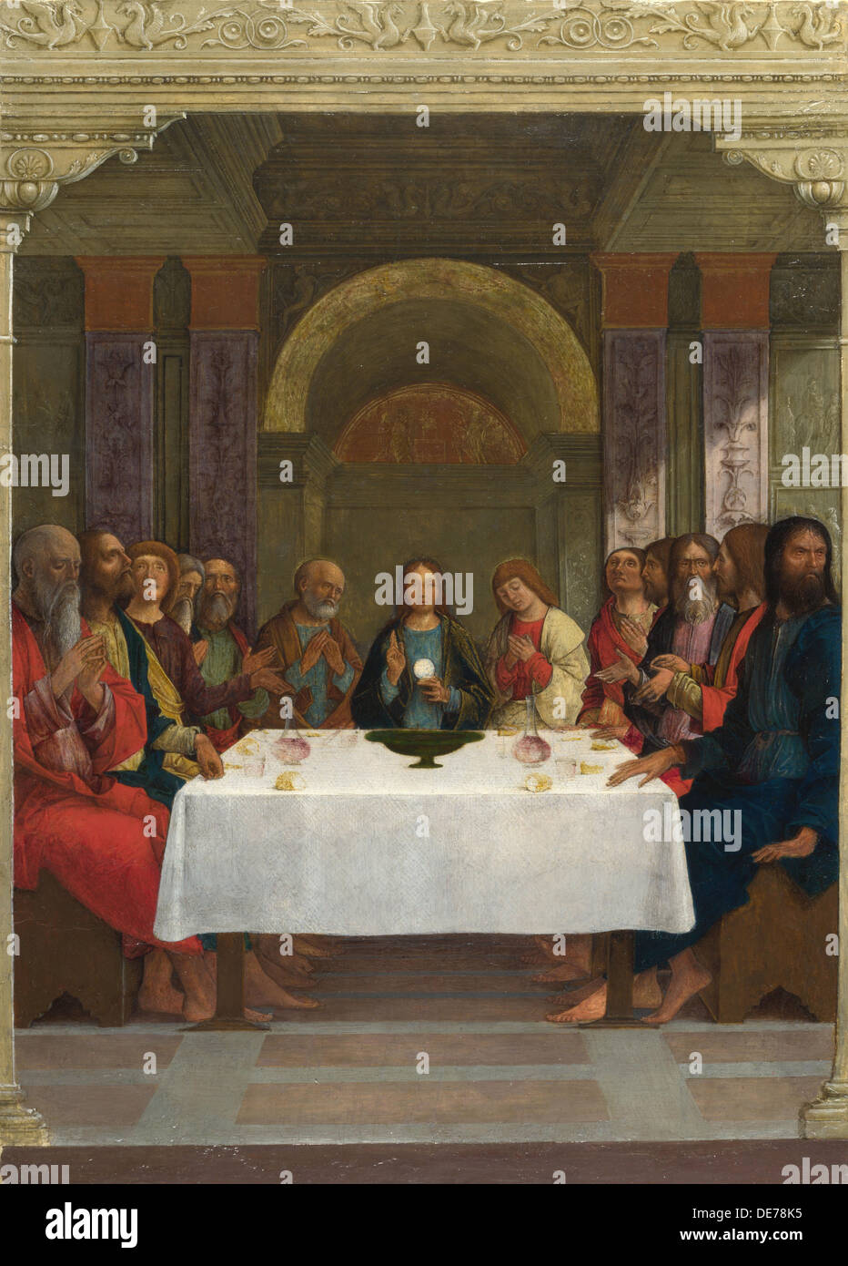 The Institution of the Eucharist, c.1490-1495. Artist: De' Roberti, Ercole (c. 1450-1496) Stock Photo
