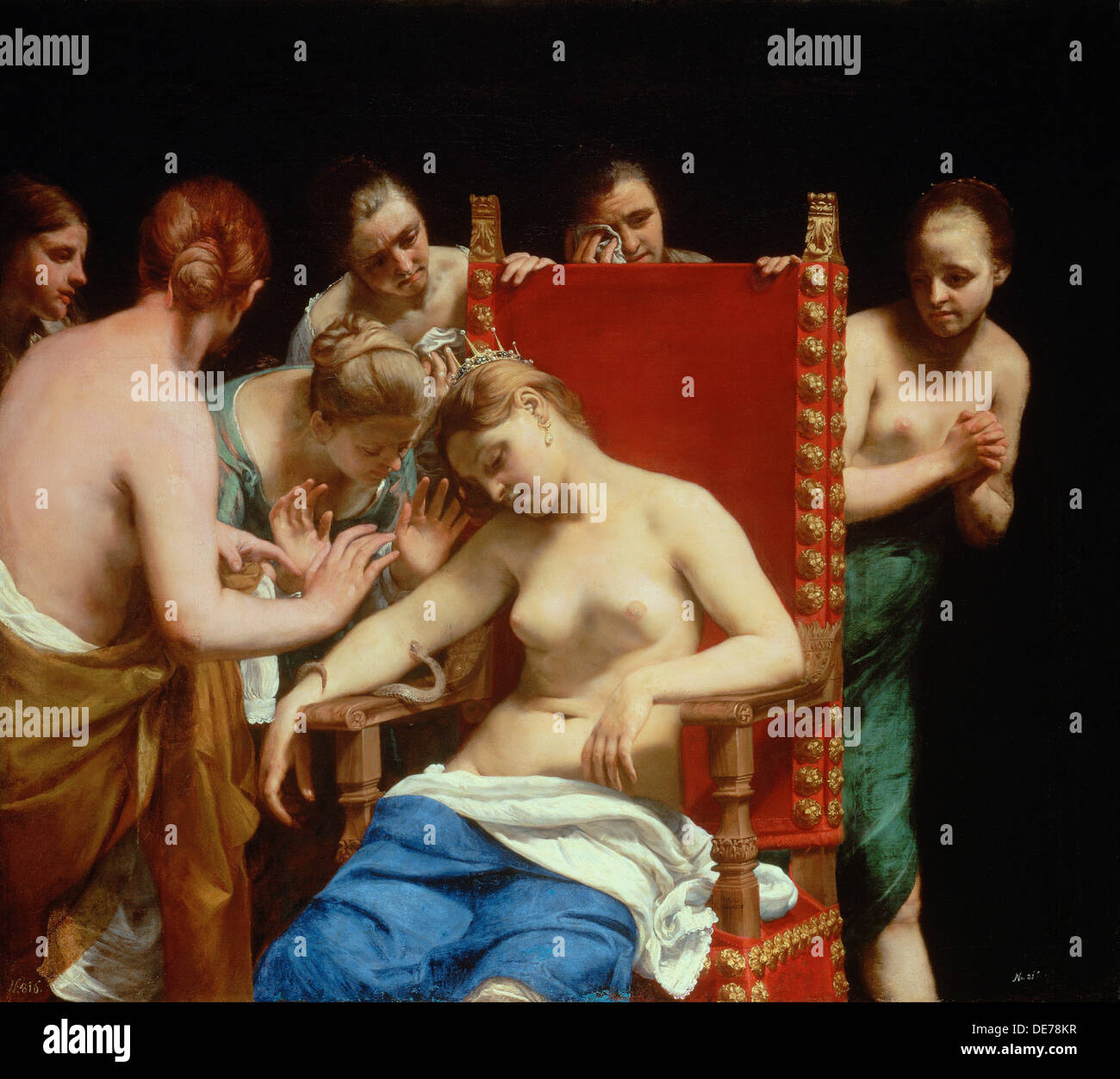 The Death of Cleopatra, ca 1662. Artist: Canlassi, Guido (Guidobaldo) (1601-1663) Stock Photo