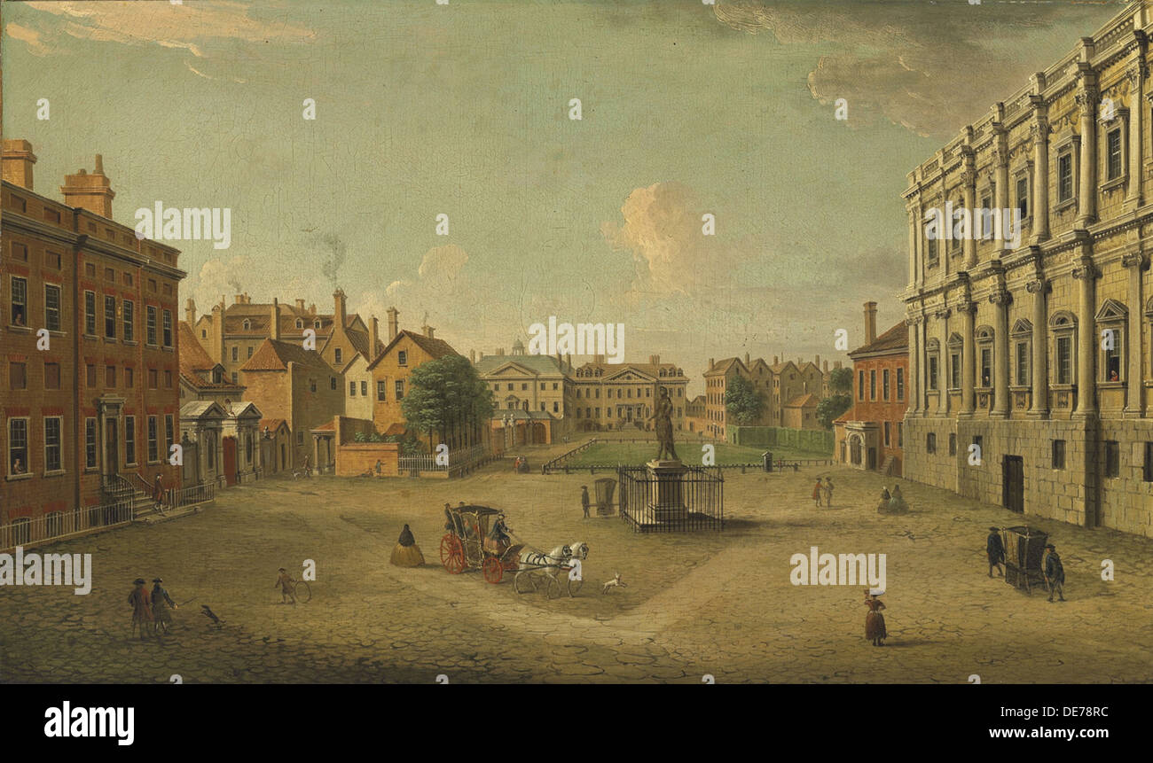 Four views of London: The Privy Garden, Whitehall. Artist: Joli, Antonio (1700-1777) Stock Photo