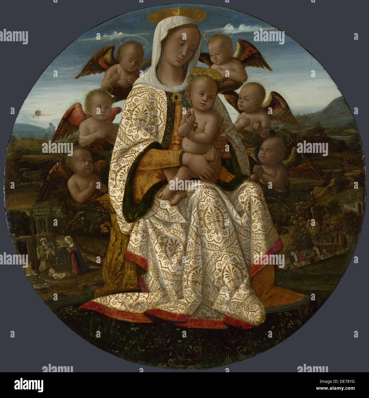 The Virgin and Child with Cherubs, c. 1500. Artist: Fungai, Bernardino ...