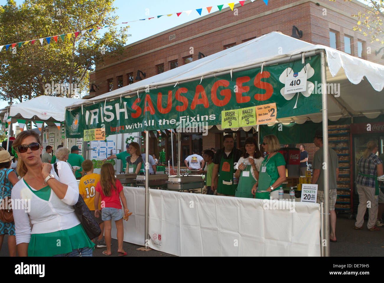 City of Orange street fair . Irish street fair stall selling Irish