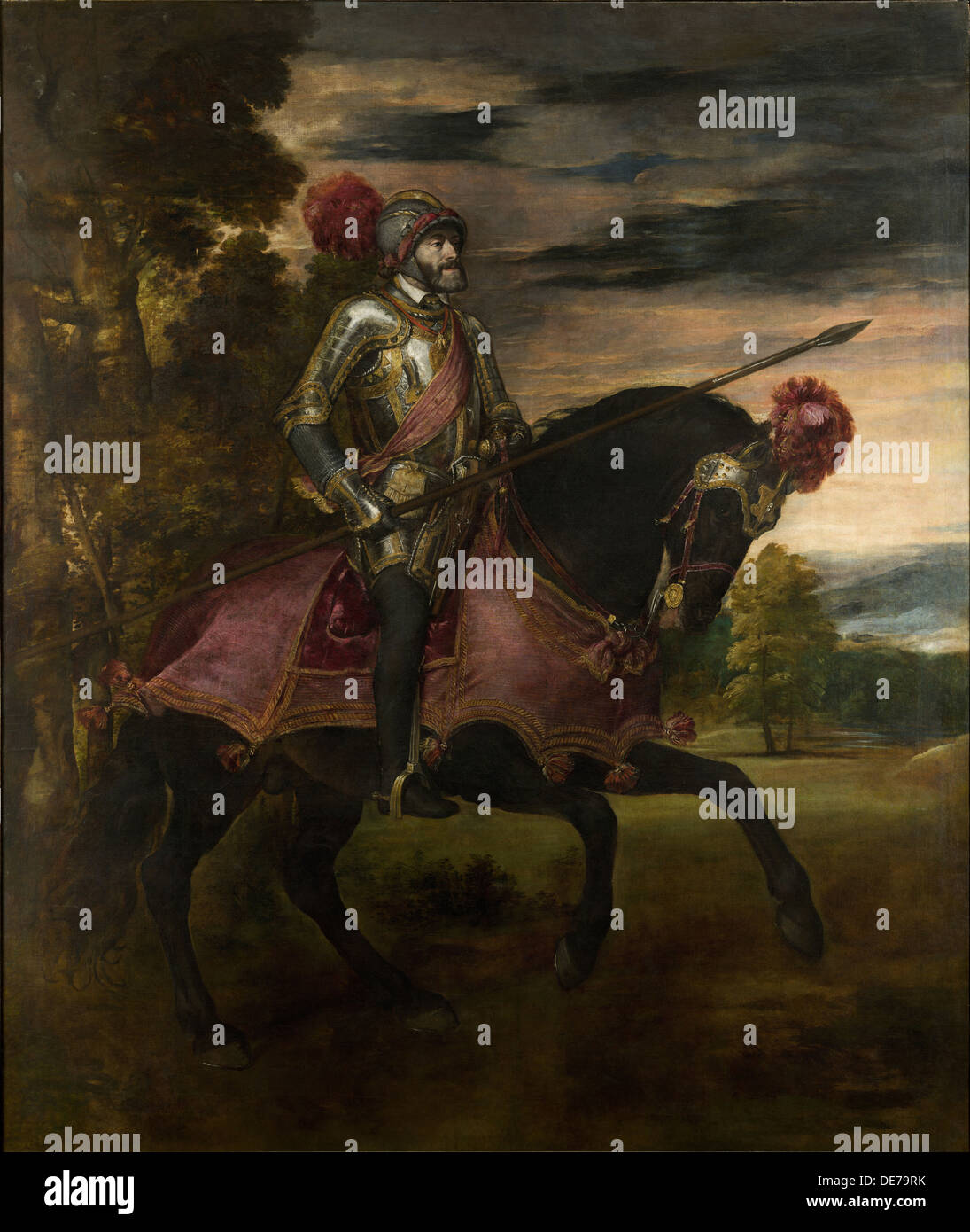 Equestrian Portrait of Charles V of Spain (1500-1558), 1548. Artist: Titian (1488-1576) Stock Photo