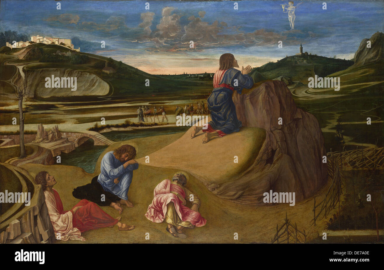 The Agony in the Garden, ca 1465. Artist: Bellini, Giovanni (1430-1516) Stock Photo