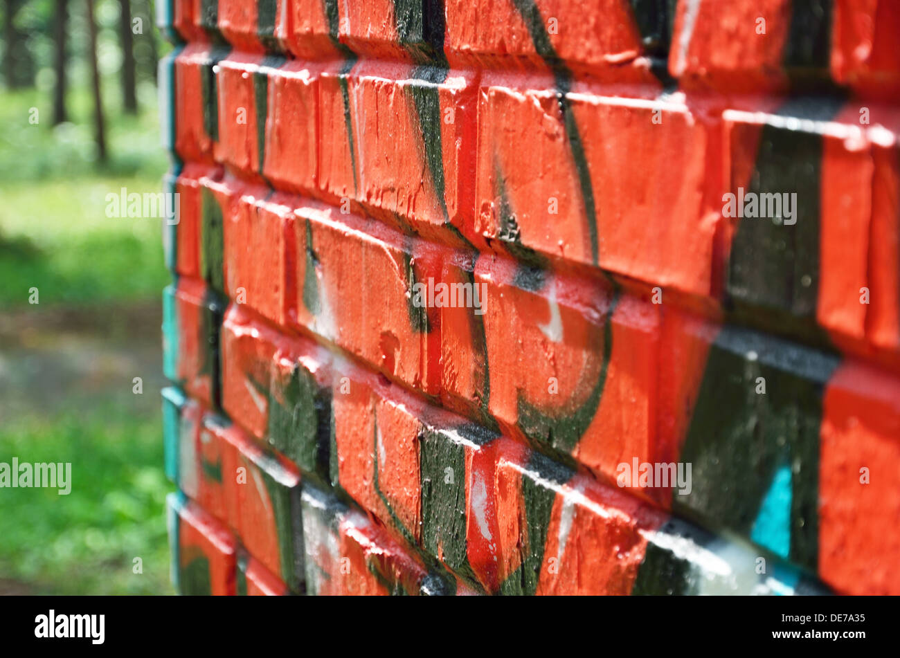 Graffiti brick wall Stock Photo Alamy