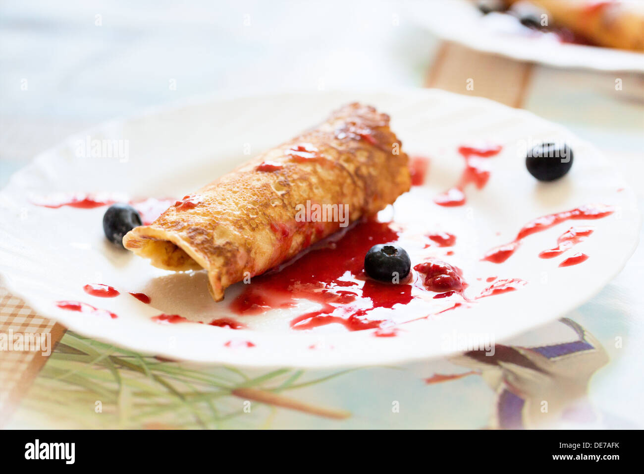 Pancakes on a plate Stock Photo