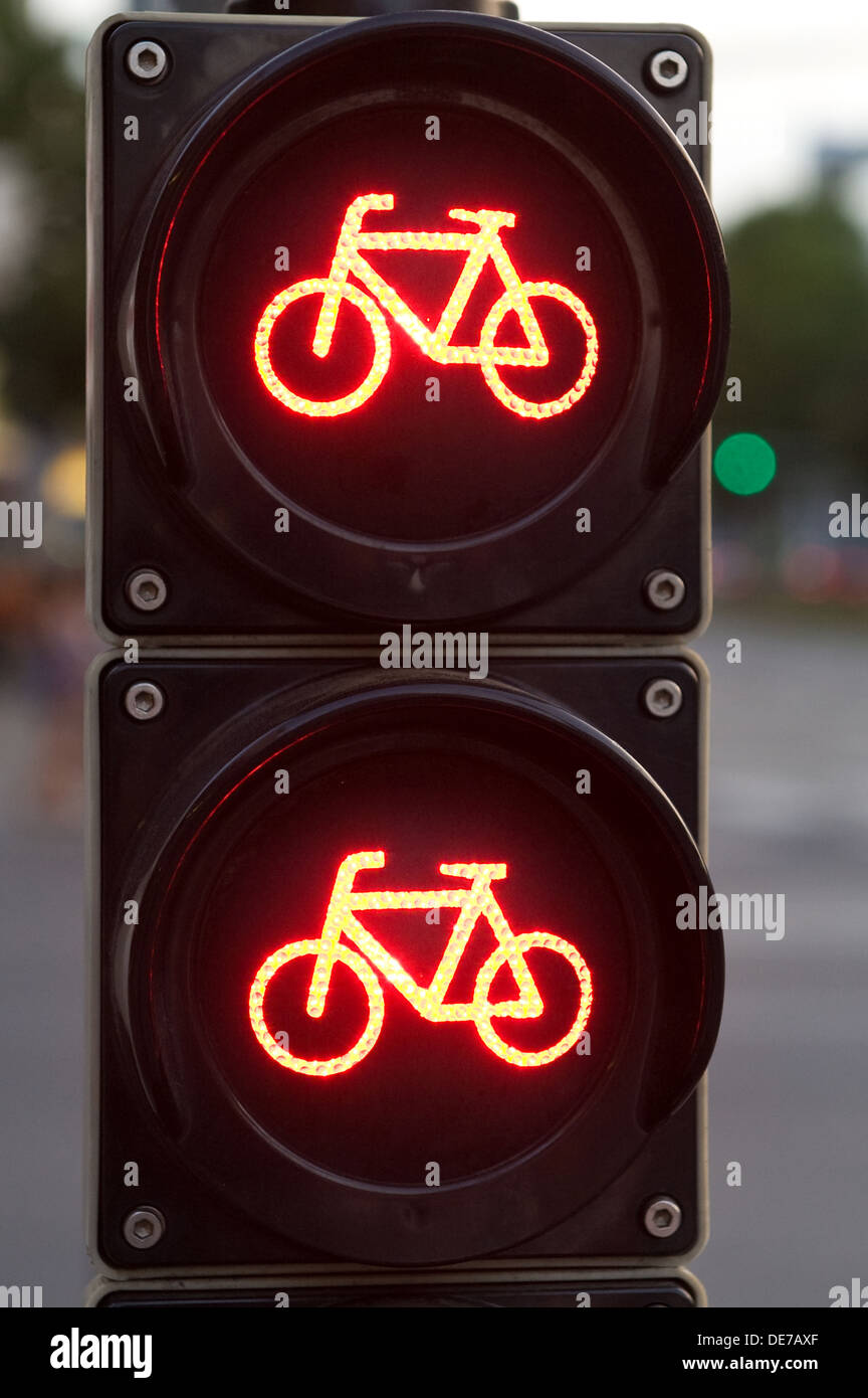 traffic light for bicycles Stock Photo Alamy