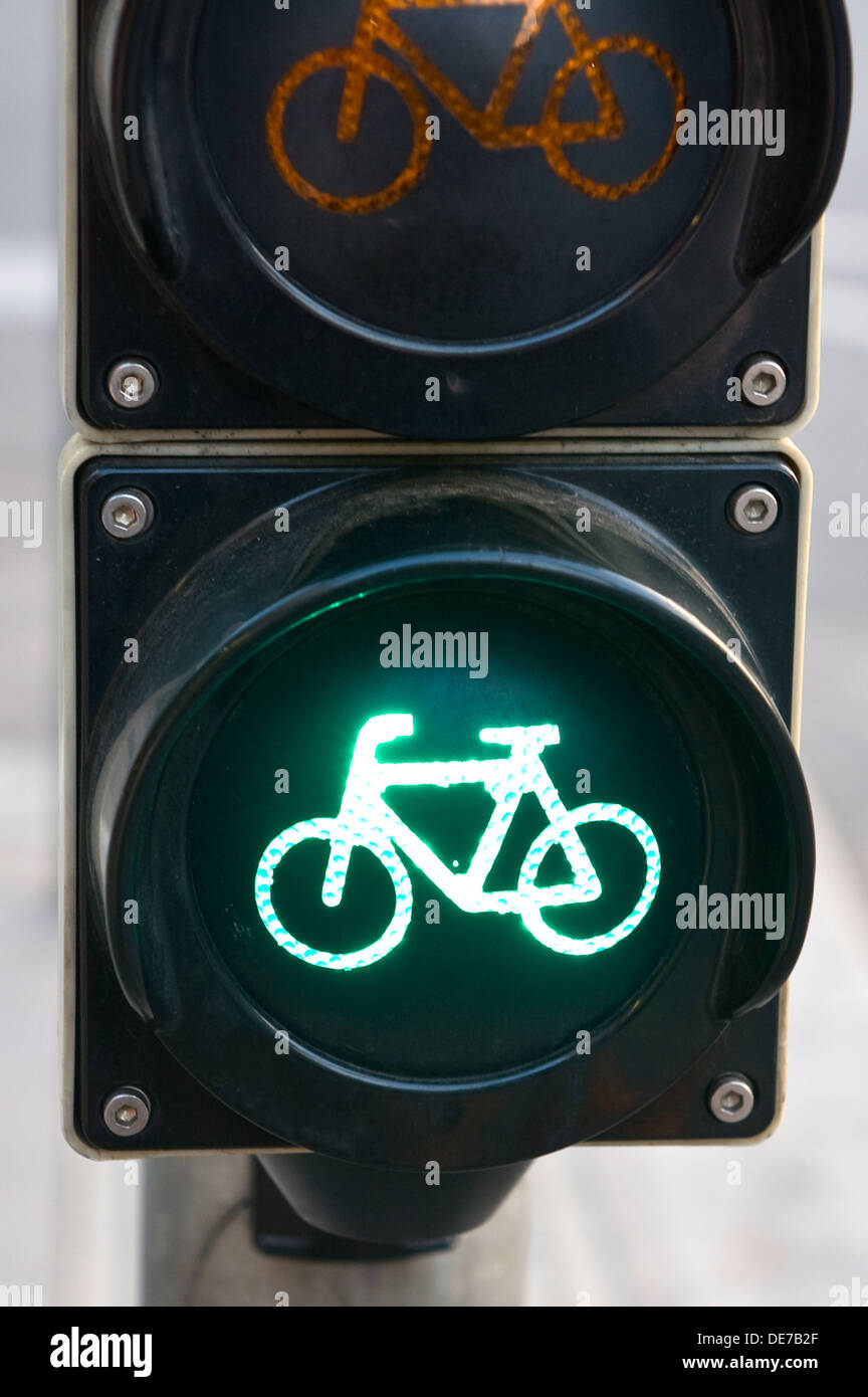 traffic light for bicycles Stock Photo Alamy