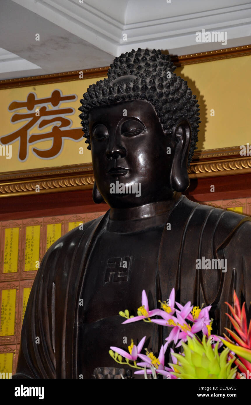 Black carved statue of Buddha Sakyamuni Stock Photo Alamy