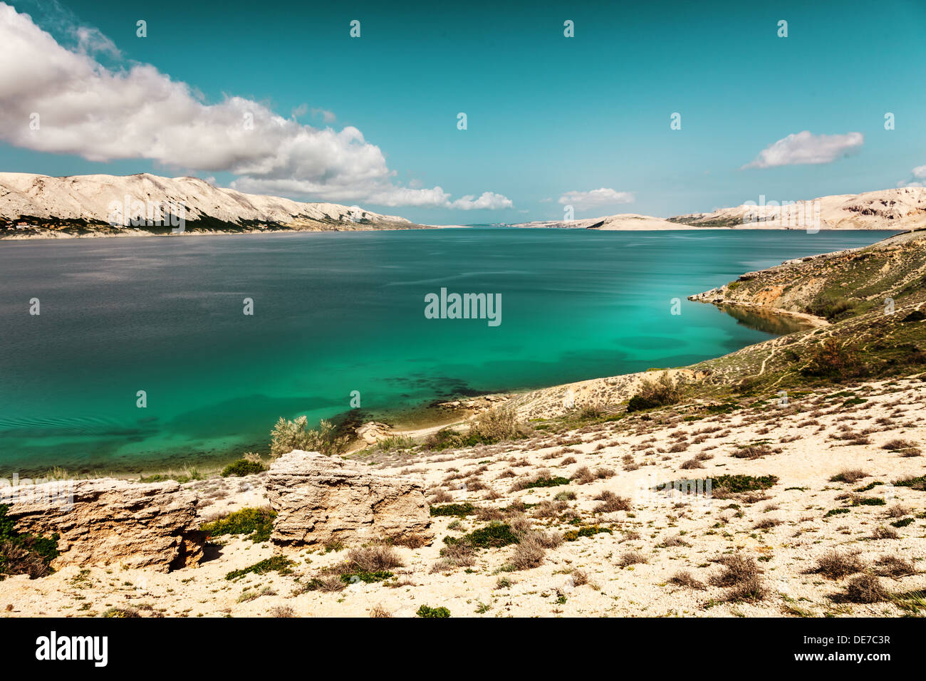 Cape and islands in Croatia - nature vacations background Stock Photo
